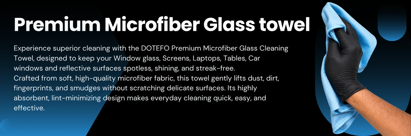 Dotefo Microfiber Glass Towel — Pack of 3 — product details 1