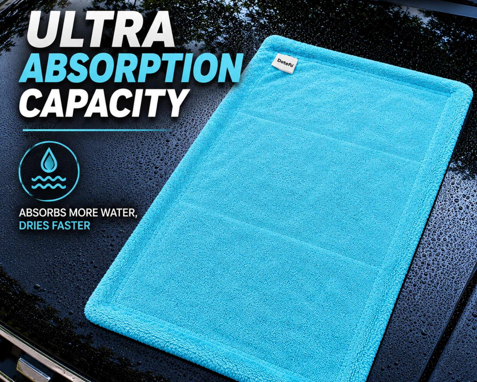 Dotefo 1200 GSM Double-Side Twisted Loop Towel + Wash Mitt Combo — 60 × 40 cm photo 2