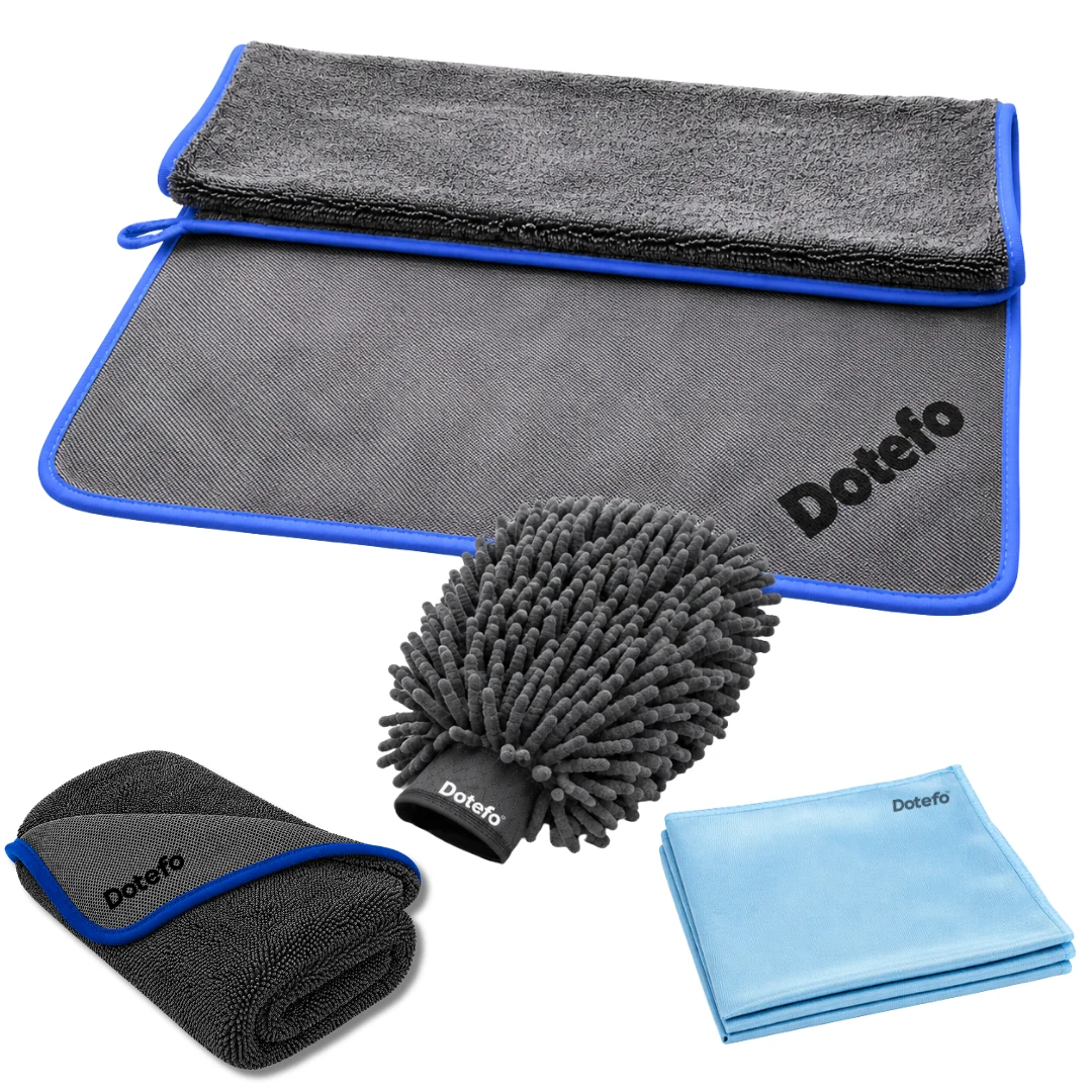 Dotefo 4-Piece Microfiber Car Care Combo