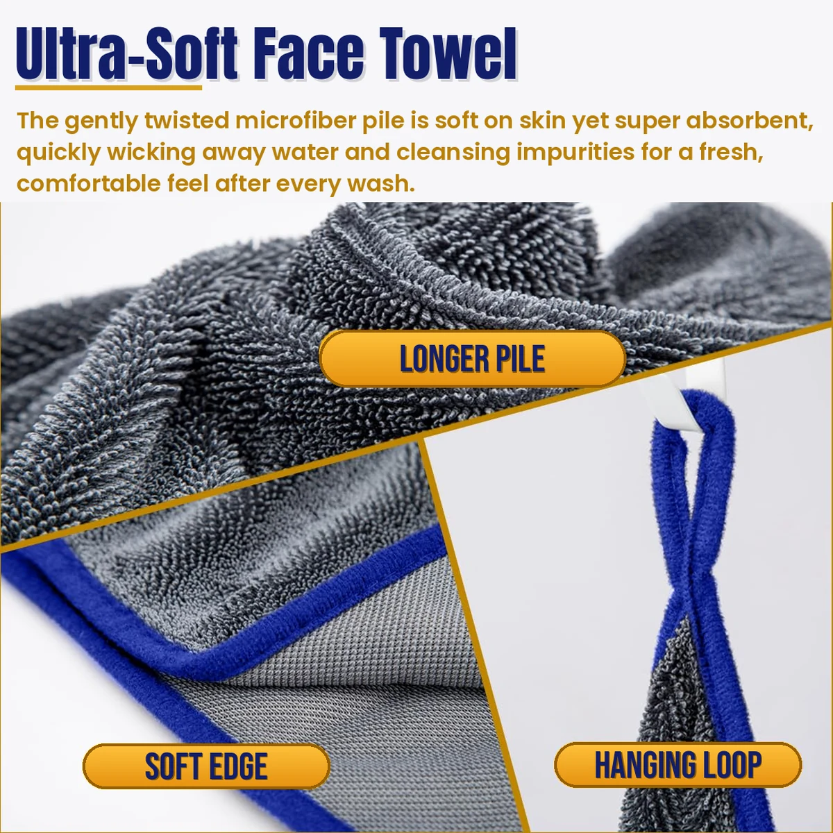 Dotefo 800 GSM One-Side DotLoop Microfiber Towel — 80 × 50 cm photo 4