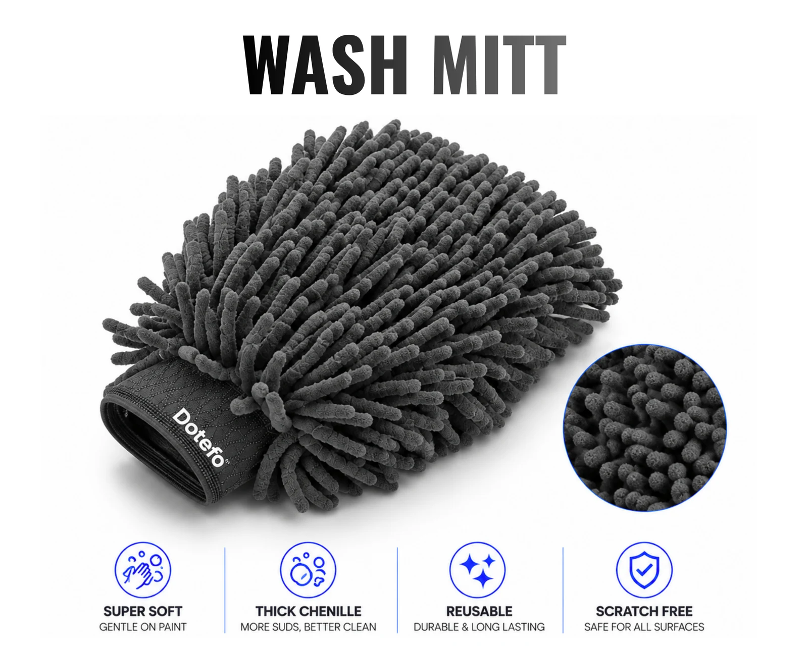 Dotefo Wash Mitt Gloves — Pack of 2