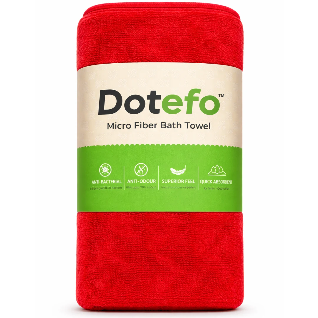 Dotefo 400 GSM Microfiber Bath Towel — Red, 70 × 140 cm photo 6