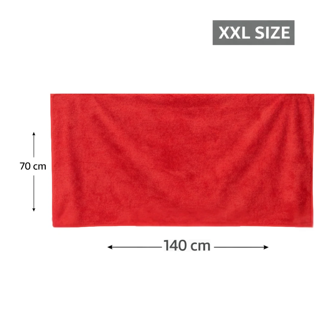 Dotefo 400 GSM Microfiber Bath Towel — Red, 70 × 140 cm photo 5